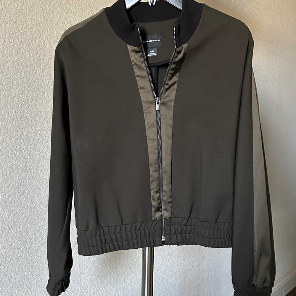 Club Monaco Dark Green Bomber Jacket